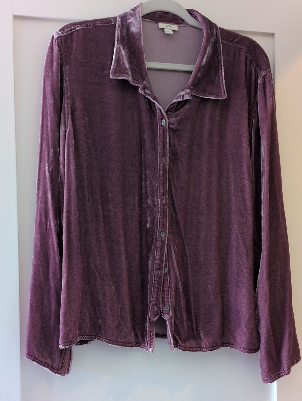J. Jill Velvet-Look Blouse in Dusty Mauve